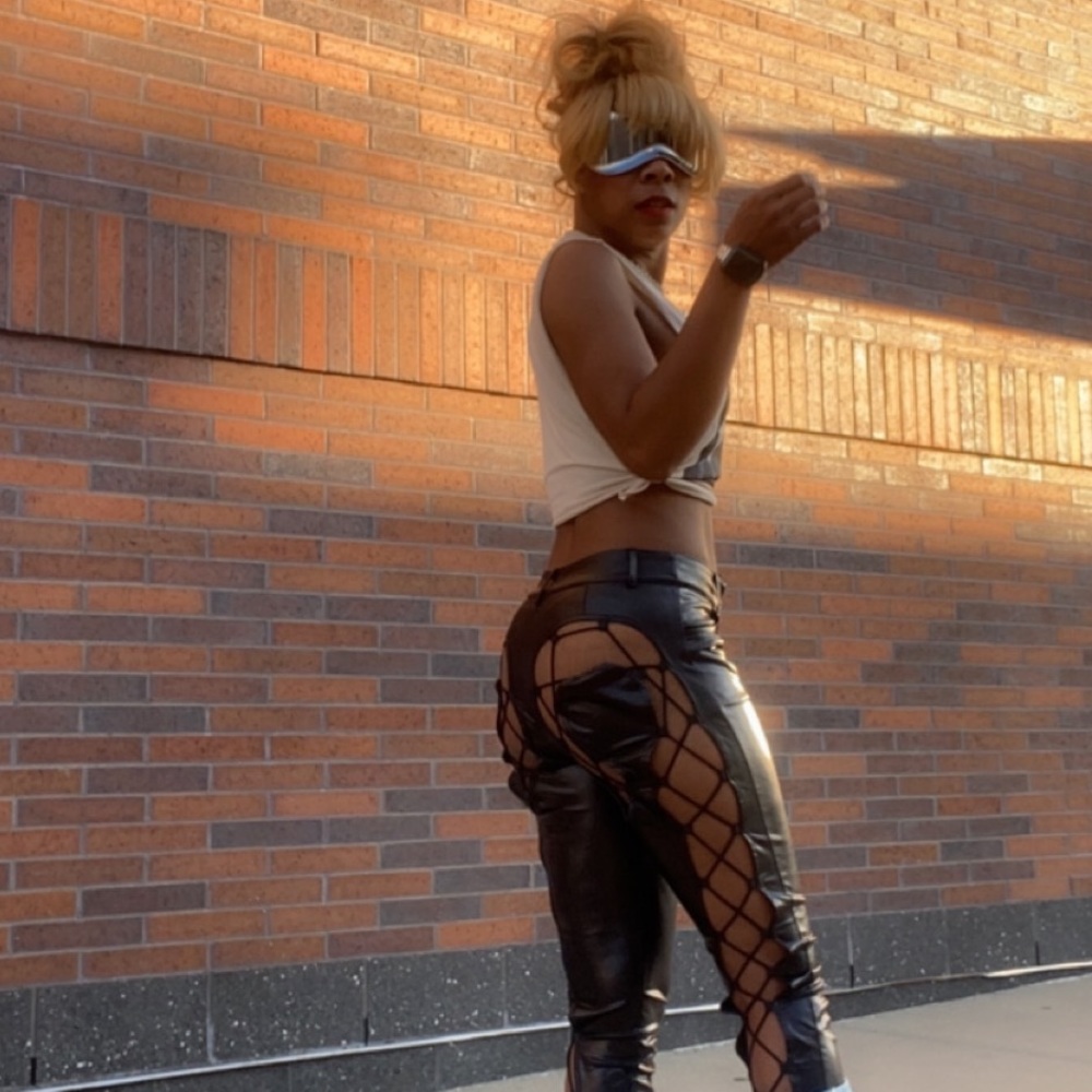 Faux Leather Lace Up Pants